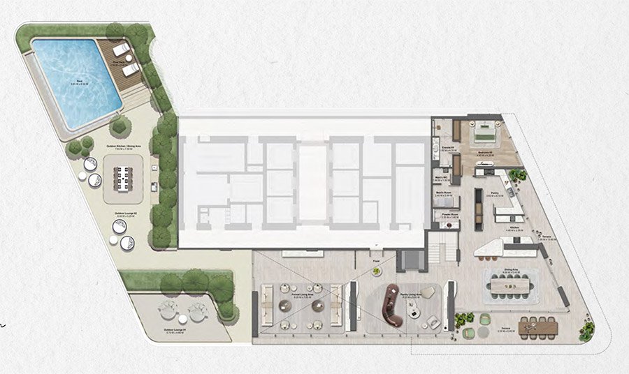 Dubai Maritime City 5 Bedroom Penthouse Floor Plan